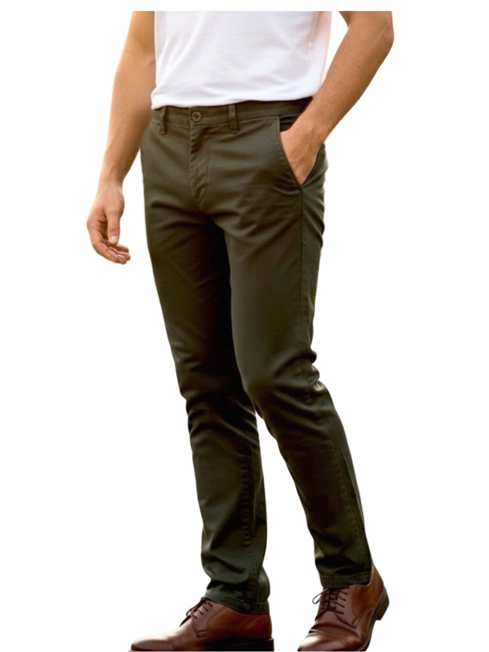 The Perfect Jeans NYC | Slim-Fit Denkhaki™ Jeans/Khakis | Olive | 34/30 NWT - Picture 13 of 14